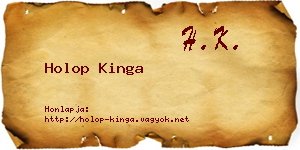 Holop Kinga névjegykártya